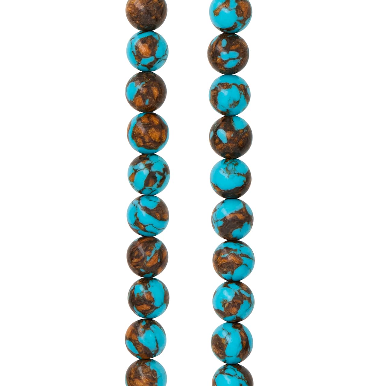 12 Pack: Turquoise Siderolite Round Beads, 8mm by Bead Landing™